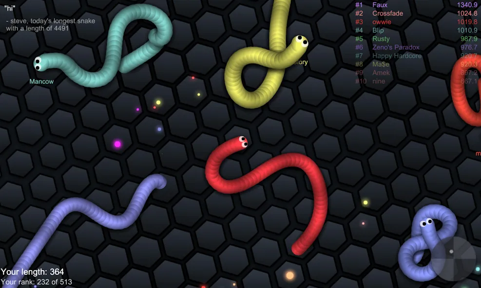 slither.io  [МОД Бесконечные деньги] Screenshot 3