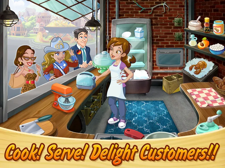 Kitchen Scramble: Cooking Game (Китчен Скрэмбл)  [МОД Бесконечные монеты] Screenshot 1