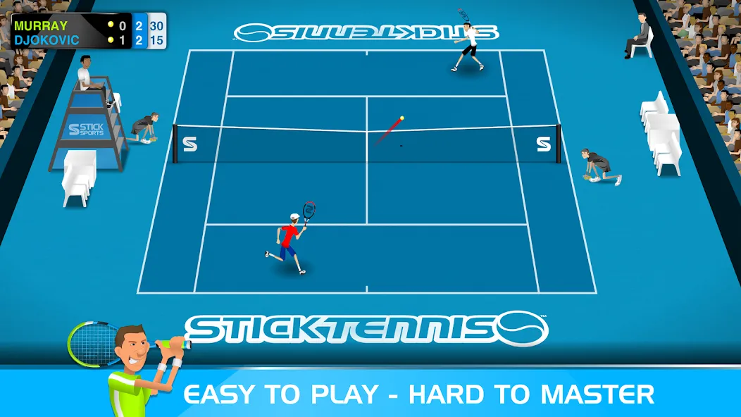 Stick Tennis (Стик Теннис)  [МОД Много денег] Screenshot 1