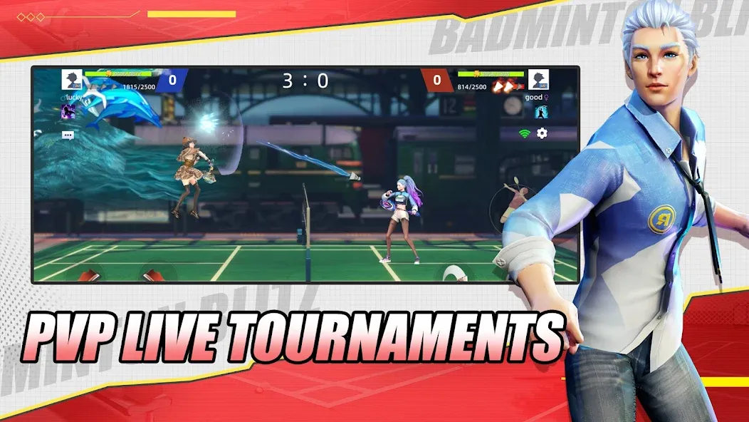 Badminton Blitz - PVP online (Бэдминтон Блиц)  [МОД Mega Pack] Screenshot 4