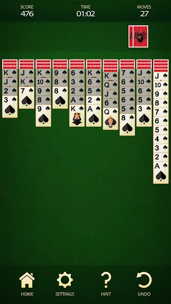 Spider Solitaire: Card Game (Спайдер Солитер)  [МОД Unlocked] Screenshot 5