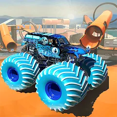 Скачать взломанную Monster Truck Car Game 3d (Монстр Трак Стант)  [МОД Unlocked] - стабильная версия apk на Андроид