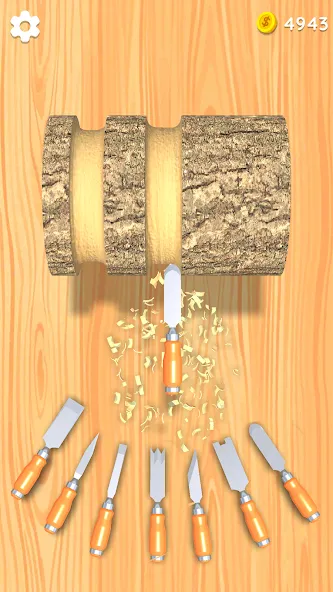 Wood Turning 3D - Carving Game  [МОД Бесконечные деньги] Screenshot 1