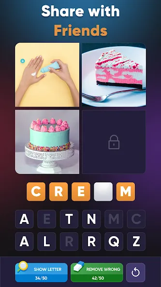 4 Pics 1 Word: Guessing Games  [МОД Бесконечные монеты] Screenshot 3