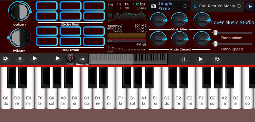 Org Piano:Real Piano Keyboard (Орг Пиано)  [МОД Unlocked] Screenshot 2