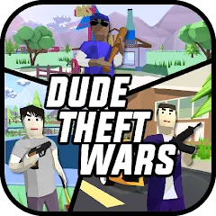 Скачать взломанную Dude Theft Wars Shooting Games (Дуд Тефт Варс)  [МОД Бесконечные деньги] - полная версия apk на Андроид