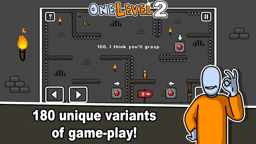 One Level 2 Stickman Jailbreak (Уан Левел 2)  [МОД Много денег] Screenshot 2