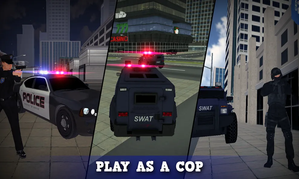 Justice Rivals 3 Cops&Robbers  [МОД Бесконечные монеты] Screenshot 1