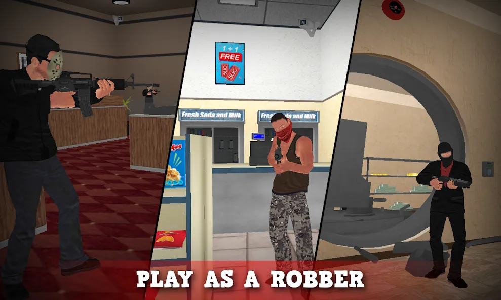 Justice Rivals 3 Cops&Robbers  [МОД Бесконечные монеты] Screenshot 2