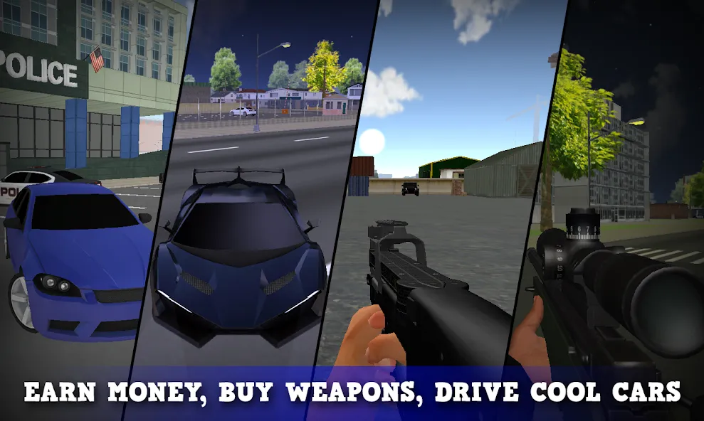 Justice Rivals 3 Cops&Robbers  [МОД Бесконечные монеты] Screenshot 3