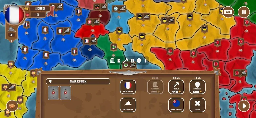 World conquest: Europe 1812 (Всемирное завоевание)  [МОД Много монет] Screenshot 4