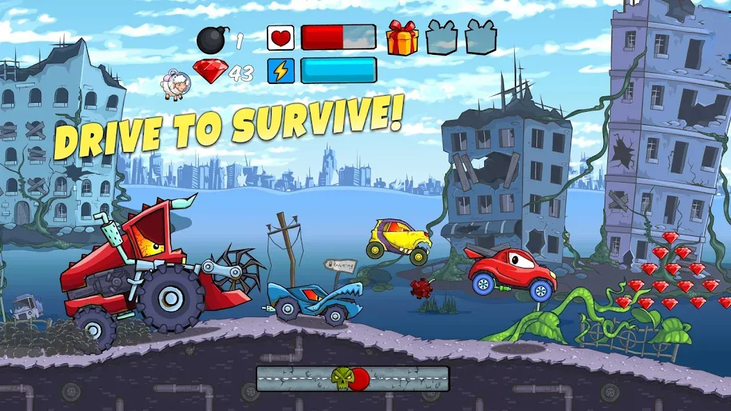 Car Eats Car - Apocalypse Race (Кар Итс Кар)  [МОД Menu] Screenshot 1