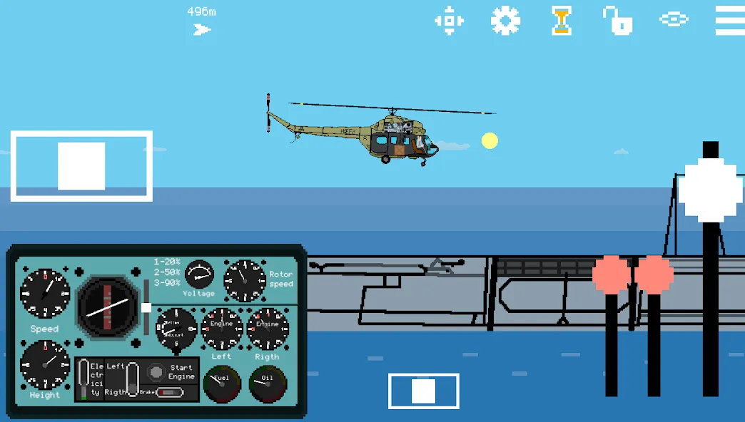 Pixel Helicopter Simulator (Пиксельный симулятор вертолета)  [МОД Бесконечные деньги] Screenshot 1