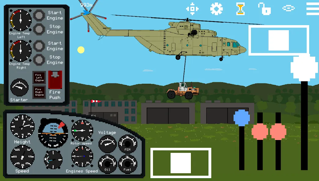 Pixel Helicopter Simulator (Пиксельный симулятор вертолета)  [МОД Бесконечные деньги] Screenshot 4