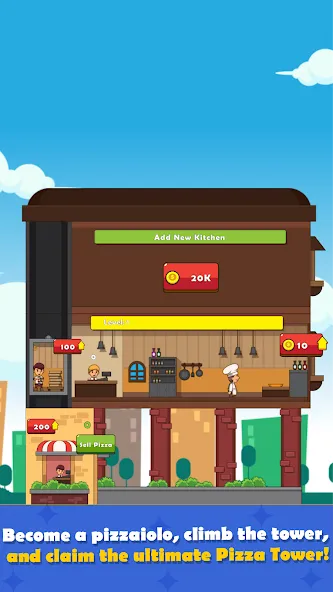 Pizza Tower: Idle Tycoon (Пицца Тауэр)  [МОД Бесконечные деньги] Screenshot 1