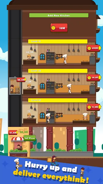 Pizza Tower: Idle Tycoon (Пицца Тауэр)  [МОД Бесконечные деньги] Screenshot 3