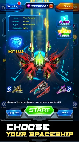 Galaxy Attack: Space Shooter (Гэлэкси Аттак)  [МОД Бесконечные деньги] Screenshot 2