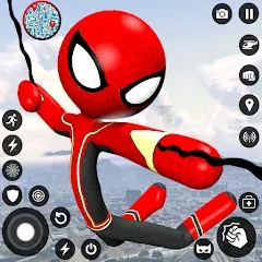 Взломанная Spider Stickman Rope Hero Game  [МОД Много денег] - последняя версия apk на Андроид