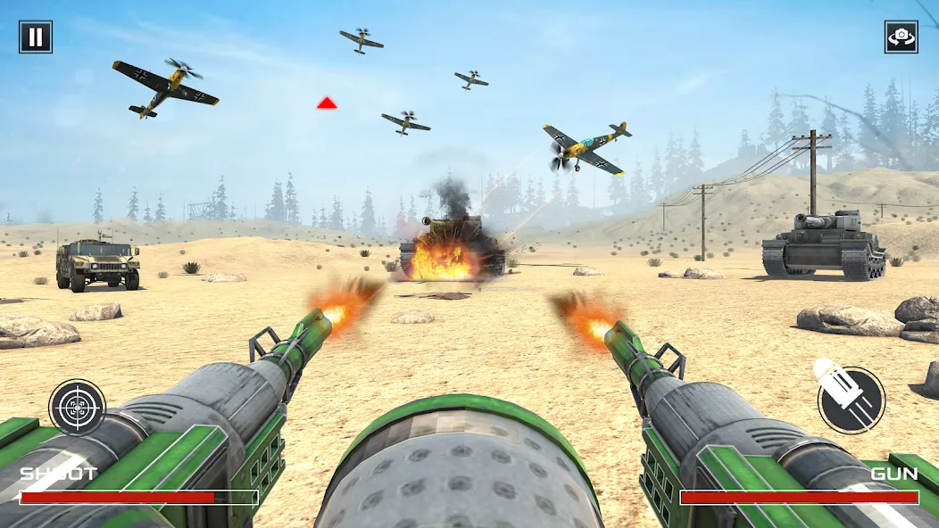 FPS War Games- Aircrafts Games  [МОД Бесконечные монеты] Screenshot 3