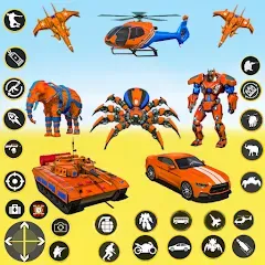 Взломанная Spider Mech Wars - Robot Game  [МОД Mega Pack] - полная версия apk на Андроид