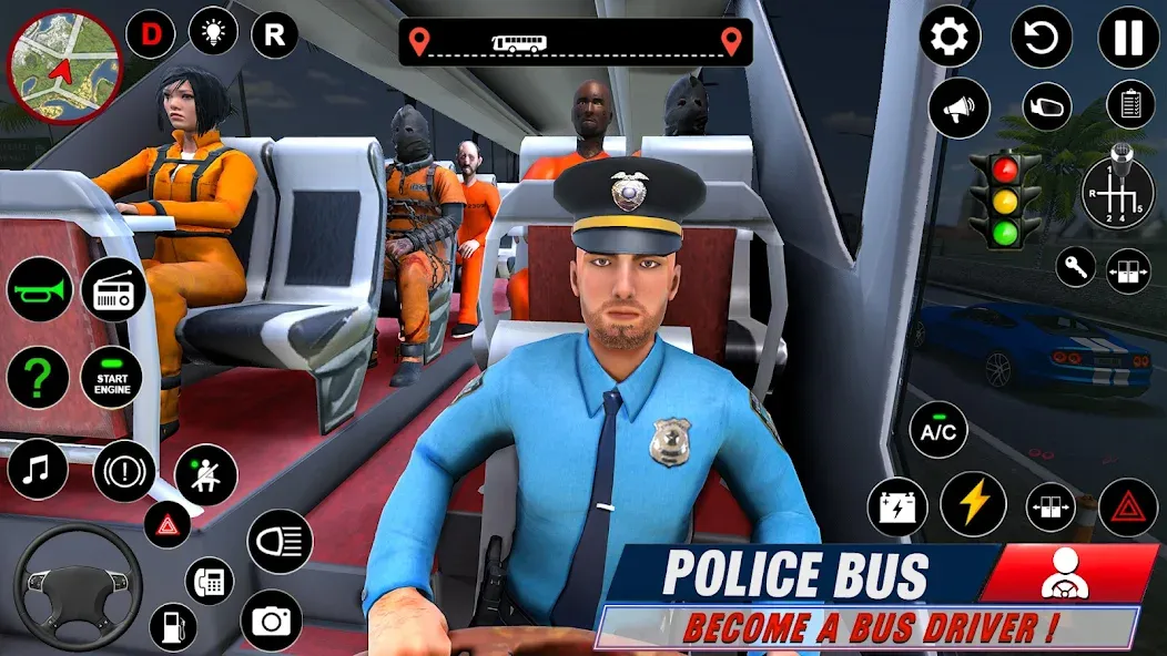 Police Bus Simulator Bus Games  [МОД Бесконечные деньги] Screenshot 3