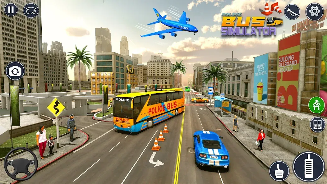 Police Bus Simulator Bus Games  [МОД Бесконечные деньги] Screenshot 4