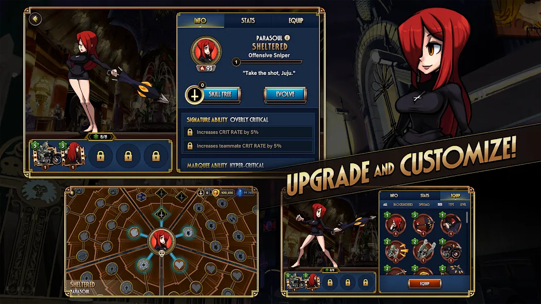 Skullgirls: Fighting RPG (Скулгрлз)  [МОД Бесконечные деньги] Screenshot 4