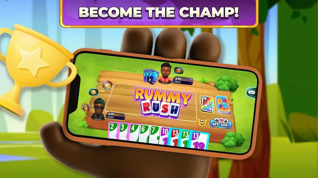 Rummy Rush - Classic Card Game (Рамми Раш)  [МОД Много монет] Screenshot 5