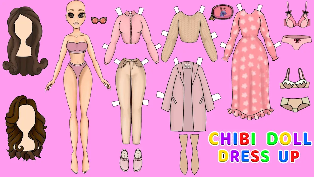 Doll Dress Up Makeup Girl Game (Чиби кукла одевает девушку игры)  [МОД Unlocked] Screenshot 4