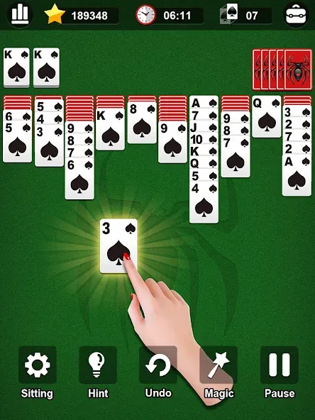 Spider Solitaire  [МОД Unlocked] Screenshot 5