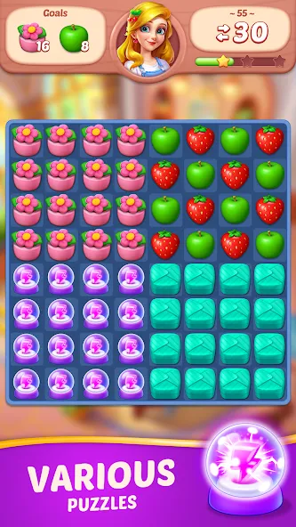 Fruit Diary - Match 3 Games  [МОД Unlimited Money] Screenshot 5