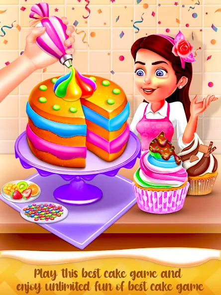 Cake Maker Cooking Cake Games (Кейк Мейкер кулинарные игры на приготовление тортов)  [МОД Menu] Screenshot 1