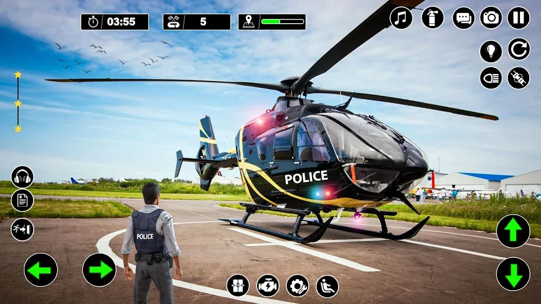 Police Helicopter Chase Game  [МОД Бесконечные монеты] Screenshot 1