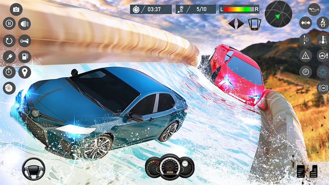 Water Slide Car Race games (Ватер Слайд Кар Рейс игры)  [МОД Unlimited Money] Screenshot 2