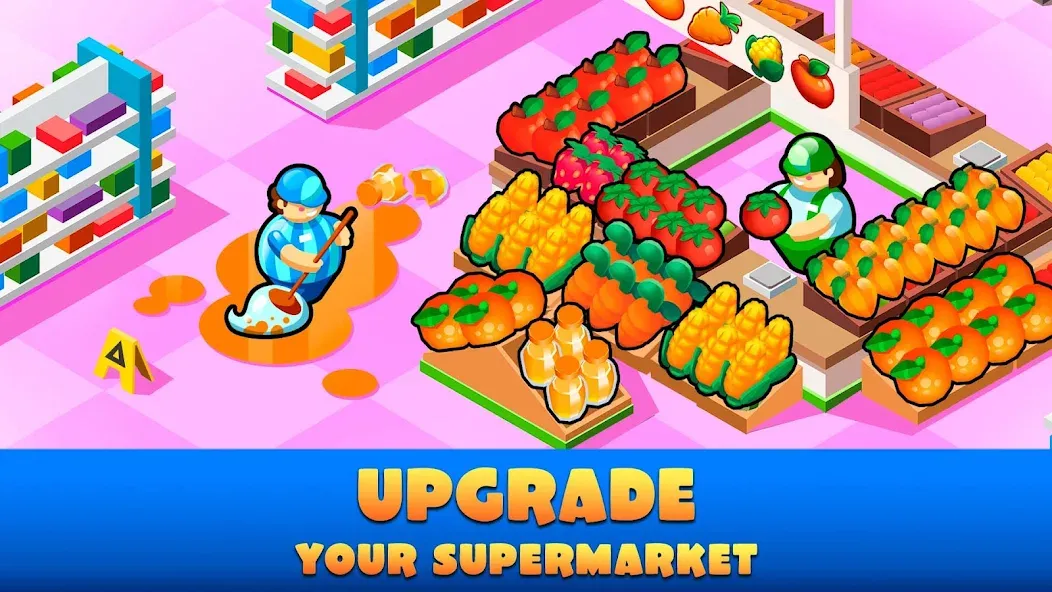 Idle Supermarket Tycoon－Shop (Айдл Супермаркет Тайкун)  [МОД Бесконечные деньги] Screenshot 2