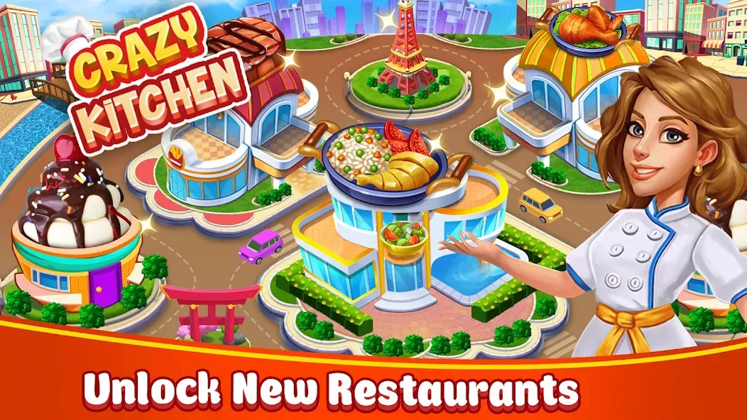 Food Game Crazy Super Chef  [МОД Все открыто] Screenshot 1