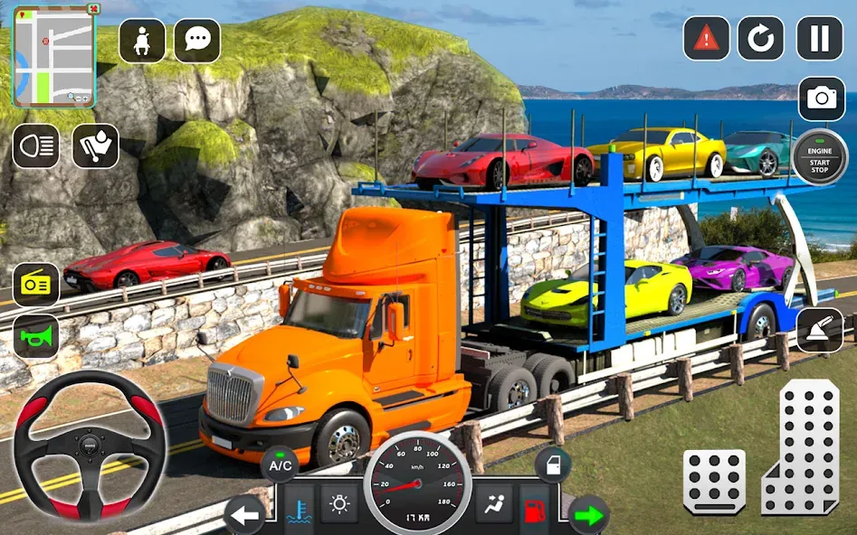 Trailer Truck Car Transport 3D  [МОД Все открыто] Screenshot 4