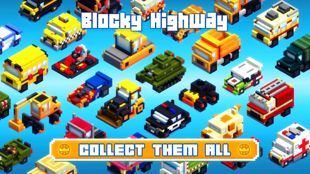 Blocky Highway: Traffic Racing (Блоки Хайвей)  [МОД Unlimited Money] Screenshot 3