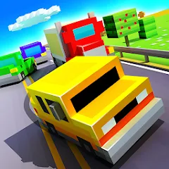 Взломанная Blocky Highway: Traffic Racing (Блоки Хайвей)  [МОД Unlimited Money] - стабильная версия apk на Андроид