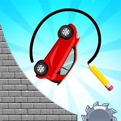 Скачать взломанную Draw 2 Bridge: Draw Save Car (Дроу 2 Бридж)  [МОД Много денег] - последняя версия apk на Андроид