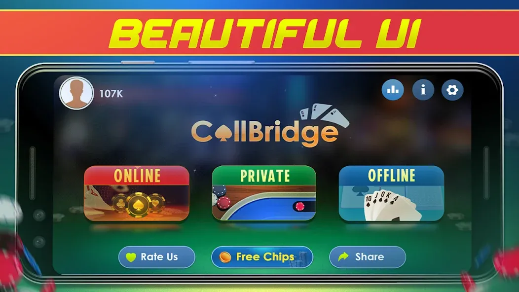 Call Bridge Card Game - Spades (Карточная игра Колл Бридж)  [МОД Все открыто] Screenshot 1