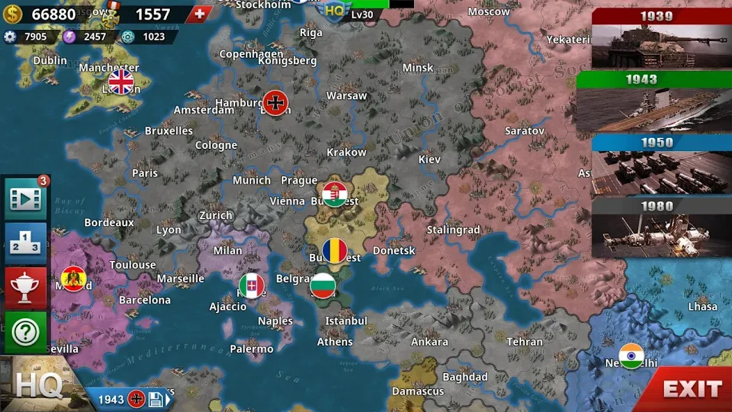 World Conqueror 4-WW2 Strategy (Ворлд Конкерор 4)  [МОД Бесконечные деньги] Screenshot 2