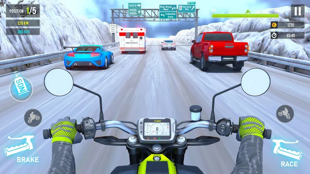 Moto Traffic Bike Race Game 3d (Мото Трафик Байк Рейс Гейм 3д)  [МОД Mega Pack] Screenshot 3