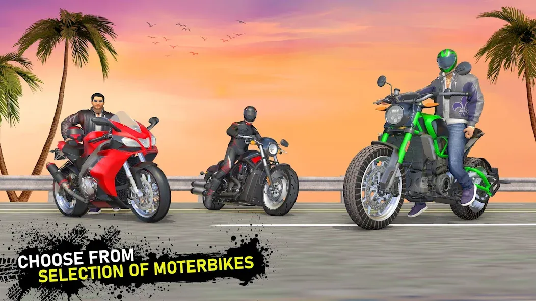 Moto Traffic Bike Race Game 3d (Мото Трафик Байк Рейс Гейм 3д)  [МОД Mega Pack] Screenshot 4