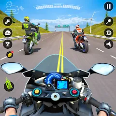 Скачать взлом Moto Traffic Bike Race Game 3d (Мото Трафик Байк Рейс Гейм 3д)  [МОД Mega Pack] - стабильная версия apk на Андроид