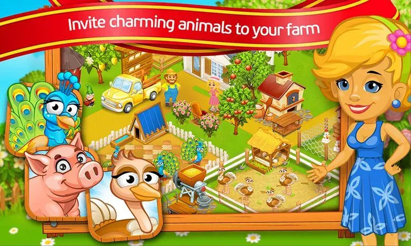 Farm Town: Cartoon Story  [МОД Много монет] Screenshot 1