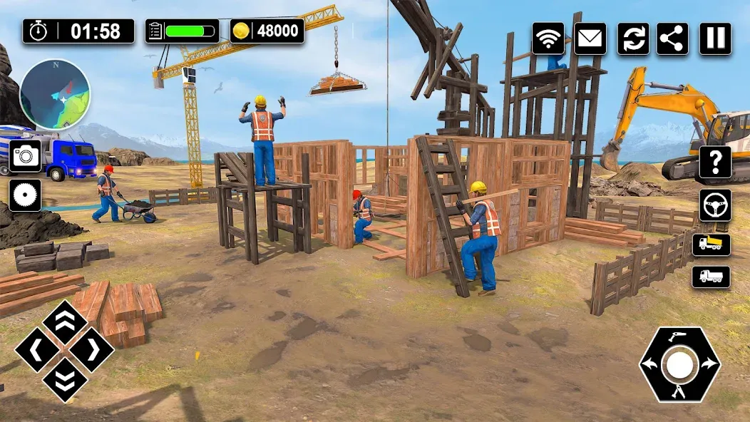 Wood House Construction Game  [МОД Бесконечные монеты] Screenshot 2