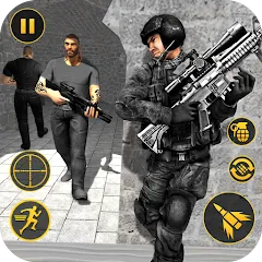 Взломанная Anti Terrorist Shooting Game  [МОД Много денег] - стабильная версия apk на Андроид