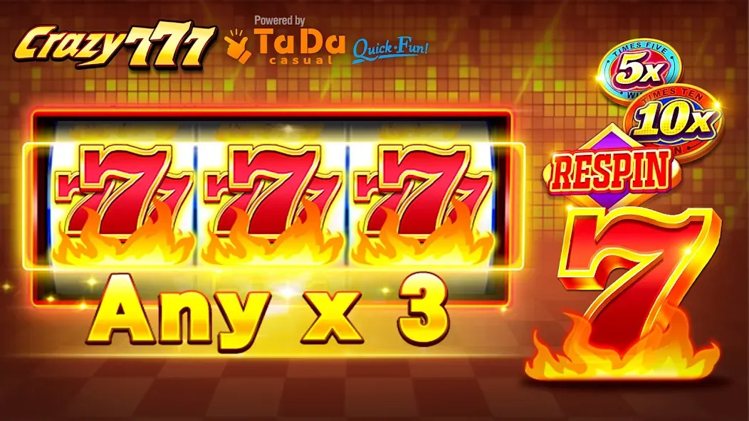 Crazy 777 Slot-TaDa Games (Крэйзи 777 Слот)  [МОД Бесконечные монеты] Screenshot 1