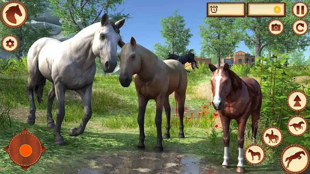 Virtual Wild Horse Family Sim (Виртуальное семейство диких лошадей)  [МОД Много монет] Screenshot 1